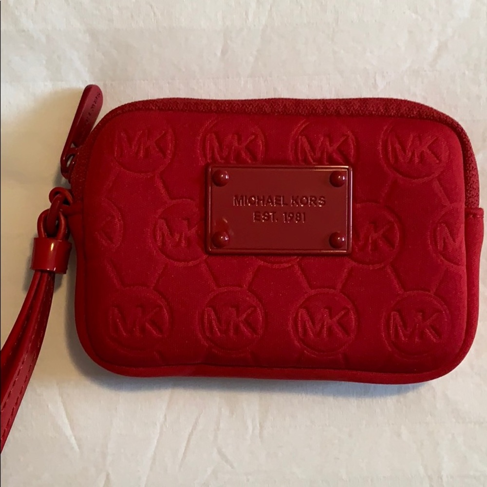 Red Michael Kors wristlet